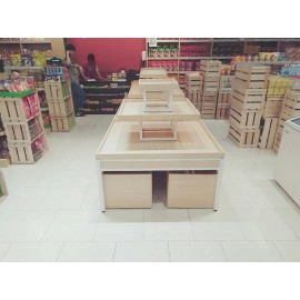 OPPA FOUNTAIN TABLE SQUARE c/w 2 CABINET BOX ROLLER
